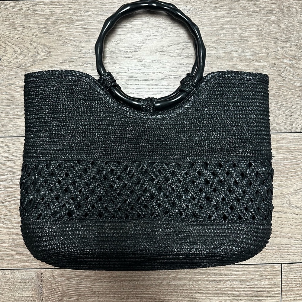 White House Black Market Woven Wicker Handbag- Perfect Condition